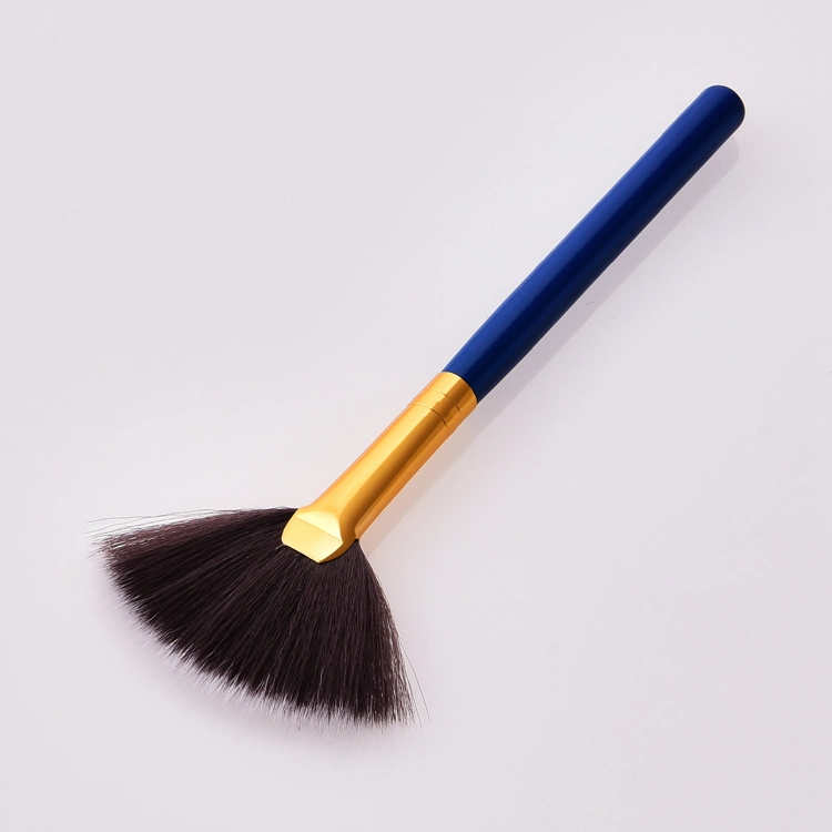 Slim Fan Shape Makeup Brushes Colorful Wood Long Handle Contour Powder Make up Brushes Cosmetic Beauty Tools